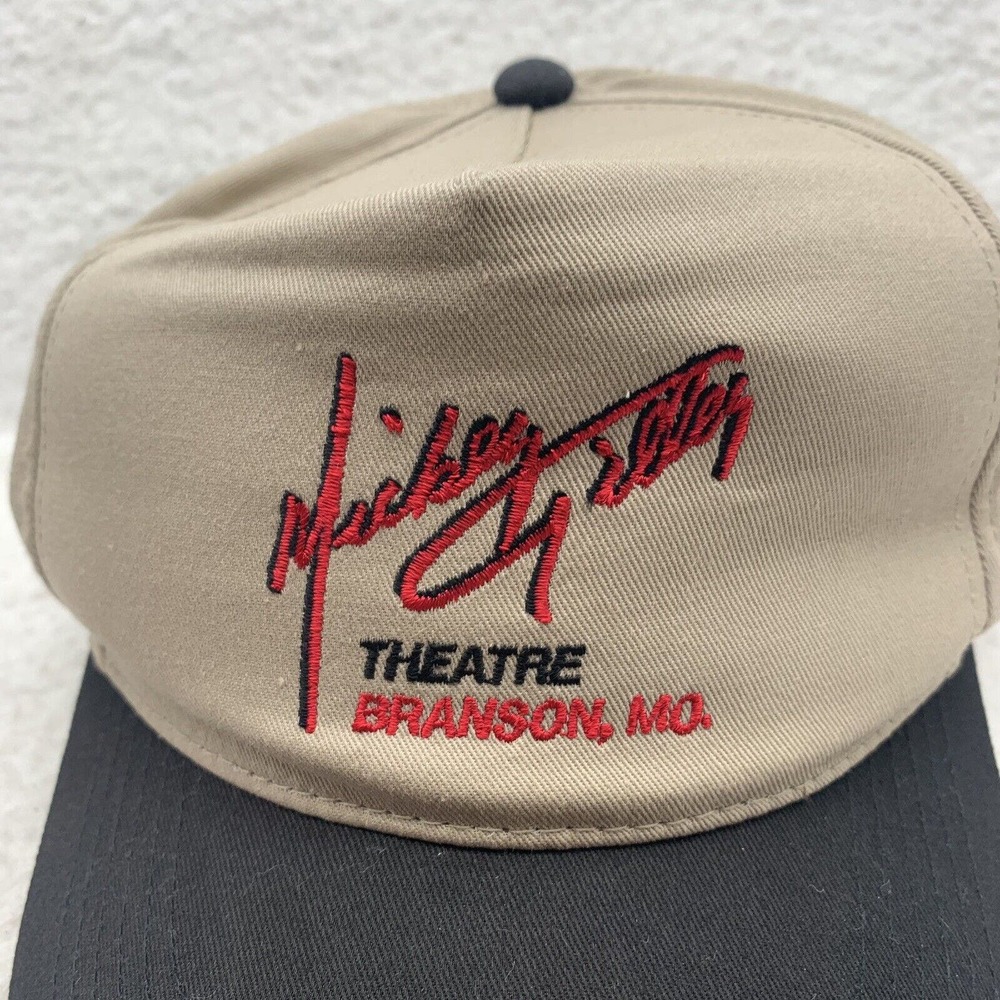 VTG Mickey Gilley Theatre Blockhead‎ Hat Mens OSFM Snapback Branson Missouri Tan - Picture 2 of 8